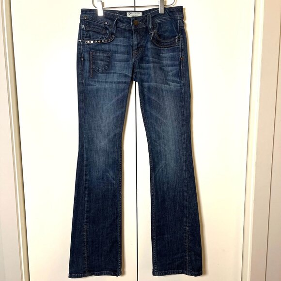 Jimmy Taverniti So Bootcut Low Rise Studded Jeans Size 27 - Picture 3 of 16